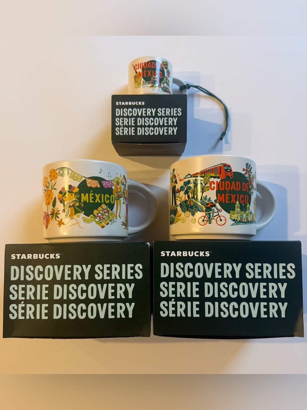 Starbucks Mexico, Cuidad De Mexico Mugs & Mini Mexico Ornament Set of 3 NEW